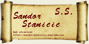 Šandor Staničić vizit kartica